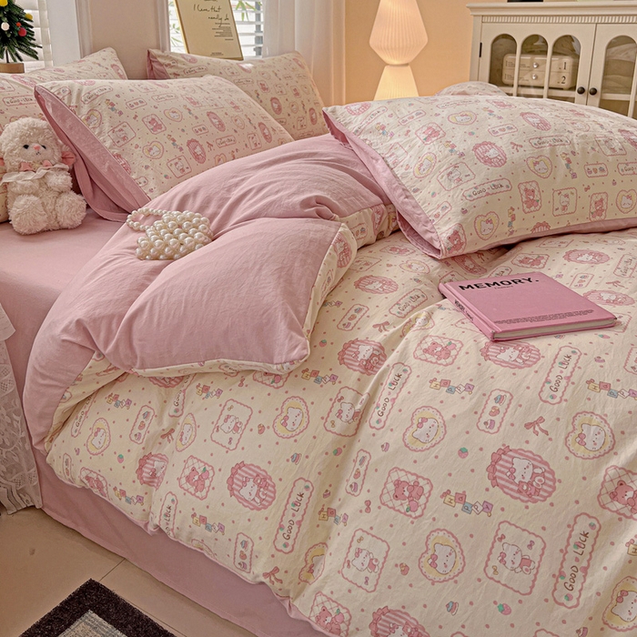 91家纺网 家纺一手货源 找家纺 （总）温眠家纺 2026新款A类古法水洗仿棉云感棉加厚四件套