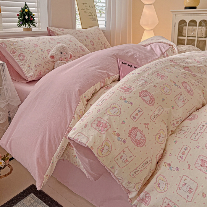 91家纺网 家纺一手货源 找家纺 （总）温眠家纺 2026新款A类古法水洗仿棉云感棉加厚四件套