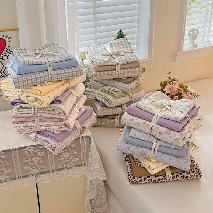 91家纺网 家纺一手货源 找家纺 （总）温眠家纺 2026新款A类古法水洗仿棉云感棉加厚四件套