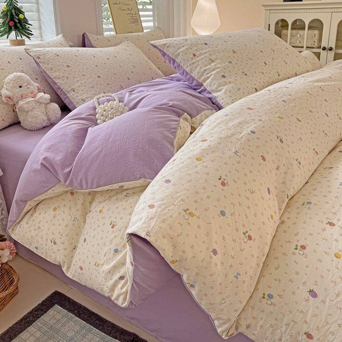 91家纺网 家纺一手货源 找家纺 （总）温眠家纺 2026新款A类古法水洗仿棉云感棉加厚四件套