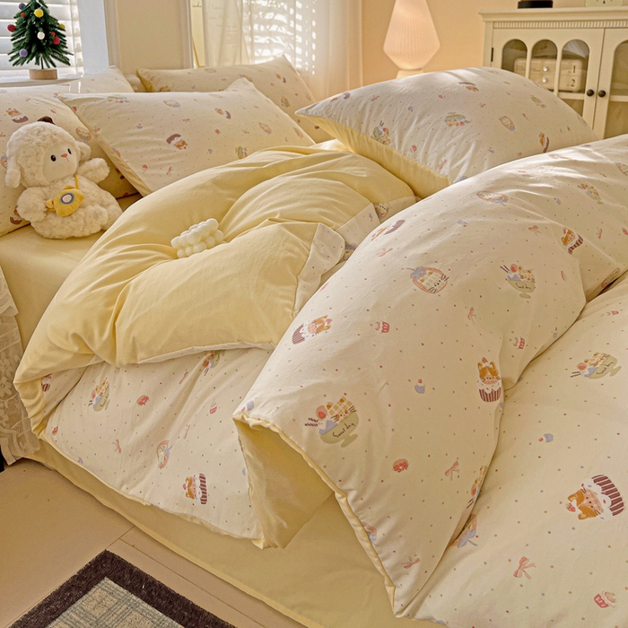 91家纺网 家纺一手货源 找家纺 （总）温眠家纺 2026新款A类古法水洗仿棉云感棉加厚四件套