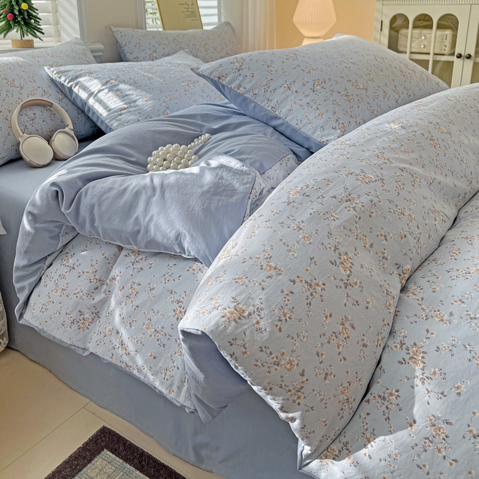 91家纺网 家纺一手货源 找家纺 （总）温眠家纺 2026新款A类古法水洗仿棉云感棉加厚四件套