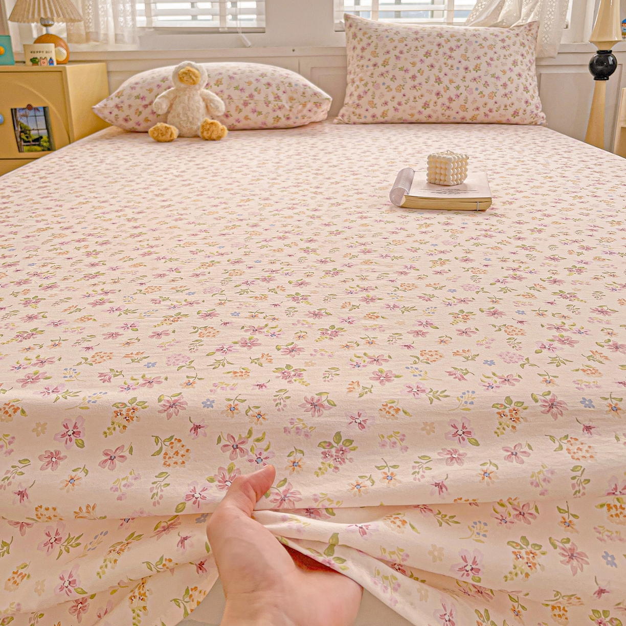 91家纺网 家纺一手货源 找家纺 温眠家纺 2026新款古法水洗棉加厚高克重双层纱单床单床单单件单品床单 紫菀