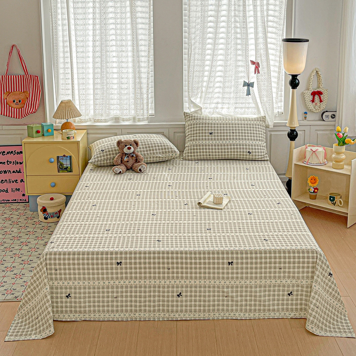 91家纺网 家纺一手货源 找家纺 温眠家纺 2026新款古法水洗棉加厚高克重双层纱单床单床单单件单品床单 织梦