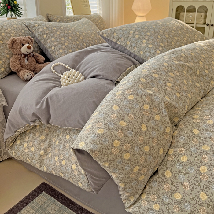 91家纺网 家纺一手货源 找家纺 （总）温眠家纺 2026新款A类古法水洗仿棉云感棉加厚四件套