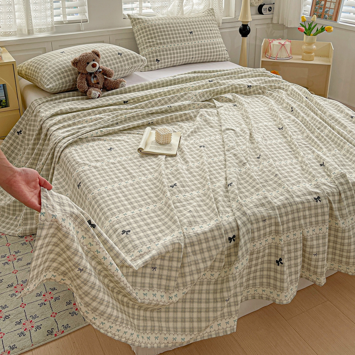 91家纺网 家纺一手货源 找家纺 温眠家纺 2026新款古法水洗棉加厚高克重双层纱单床单床单单件单品床单 织梦