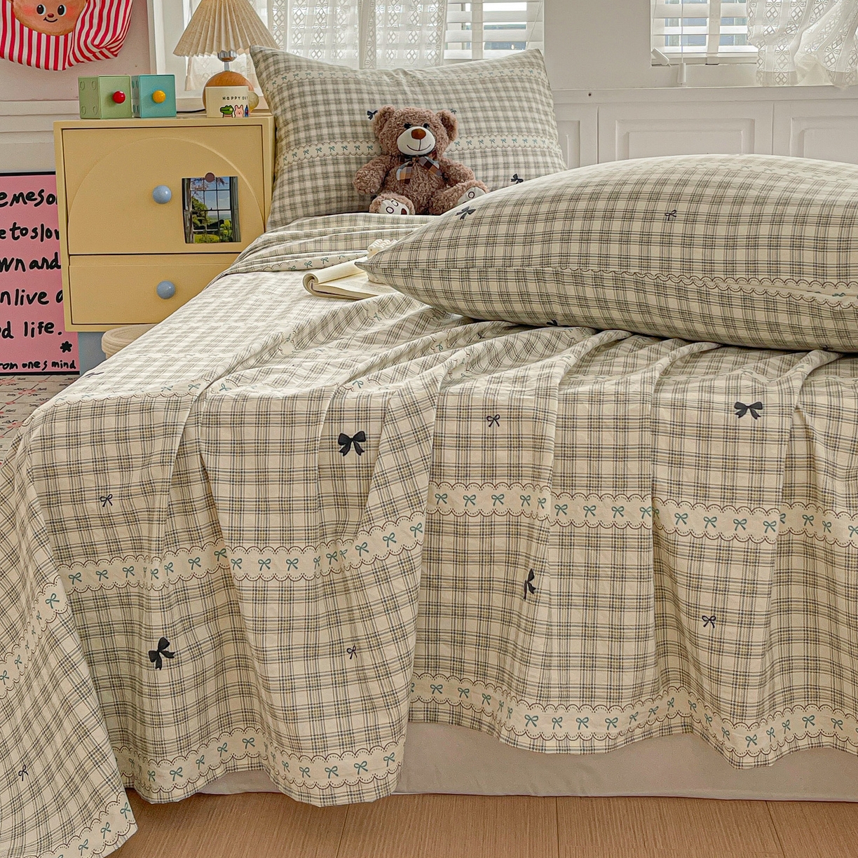 91家纺网 家纺一手货源 找家纺 温眠家纺 2026新款古法水洗棉加厚高克重双层纱单床单床单单件单品床单 织梦