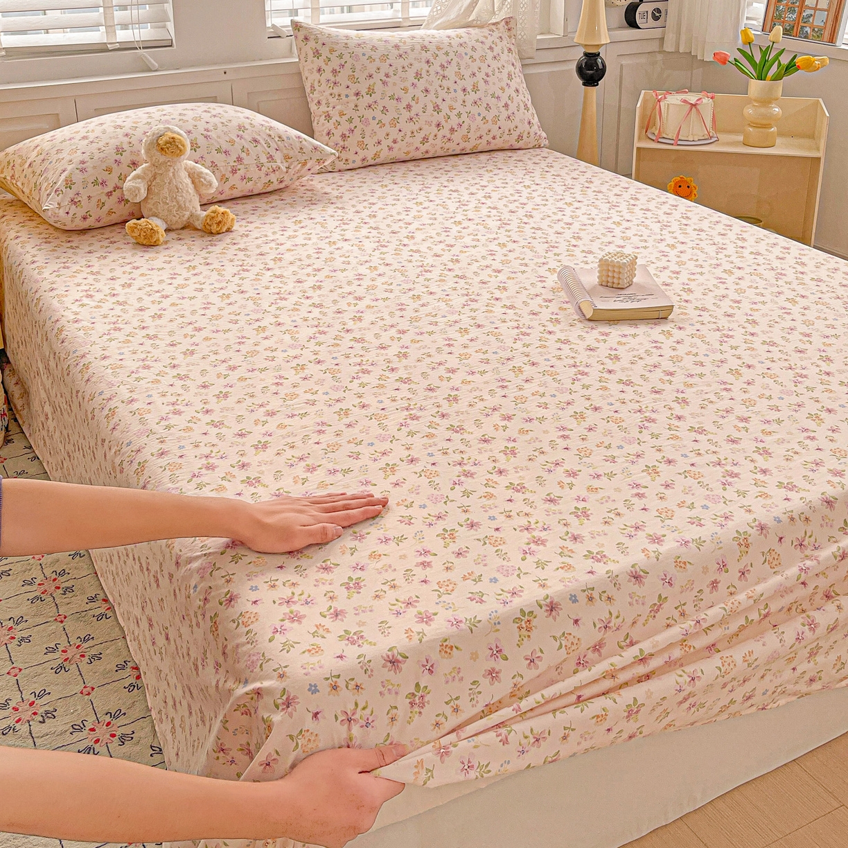 91家纺网 家纺一手货源 找家纺 温眠家纺 2026新款古法水洗棉加厚高克重双层纱单床单床单单件单品床单 紫菀