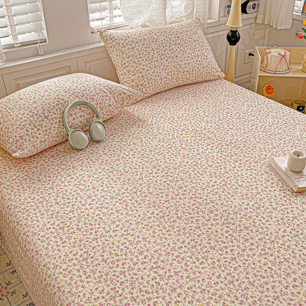 91家纺网 家纺一手货源 找家纺 温眠家纺 2026新款古法水洗棉加厚高克重双层纱单床单床单单件单品床单 云间花述