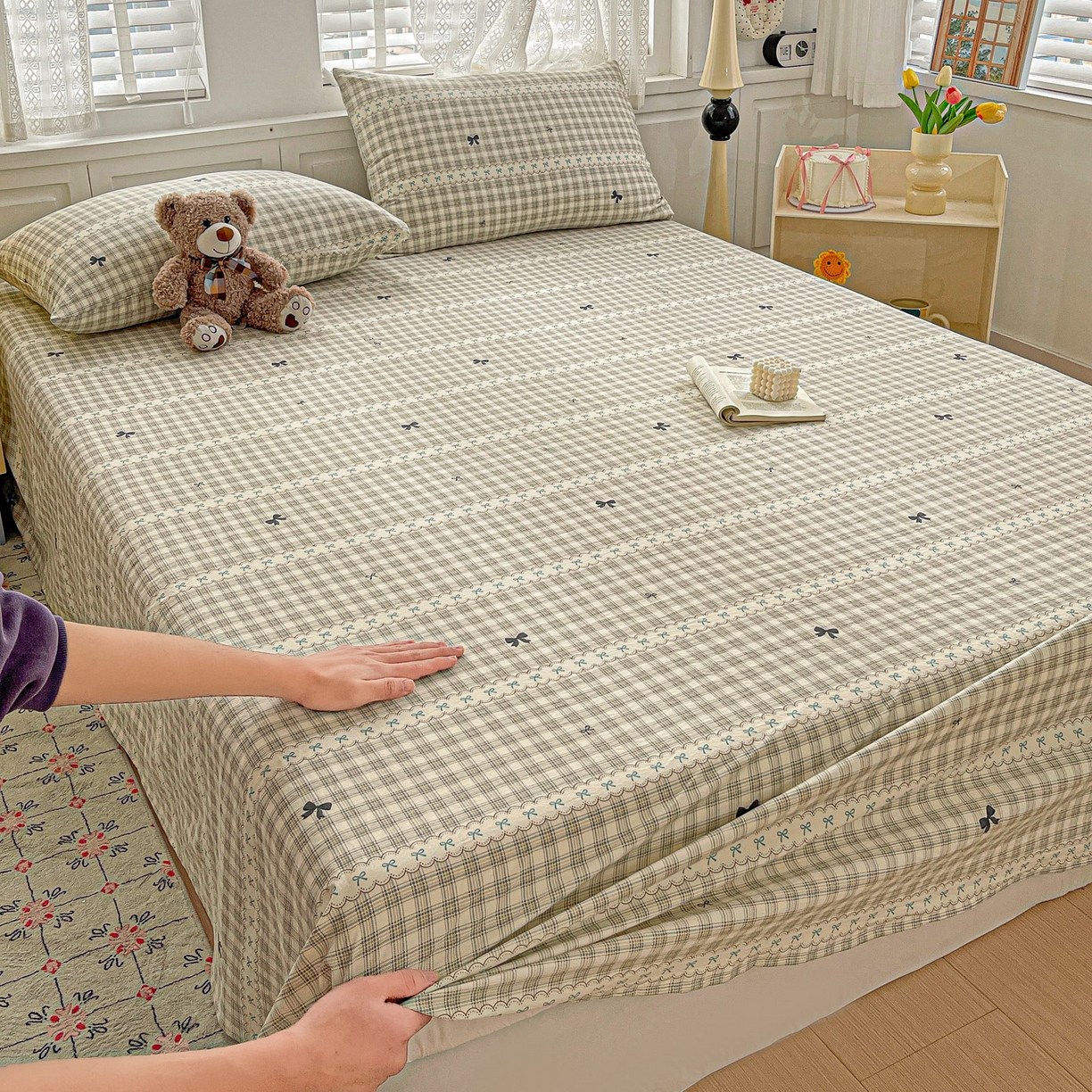 91家纺网 家纺一手货源 找家纺 温眠家纺 2026新款古法水洗棉加厚高克重双层纱单床单床单单件单品床单 织梦