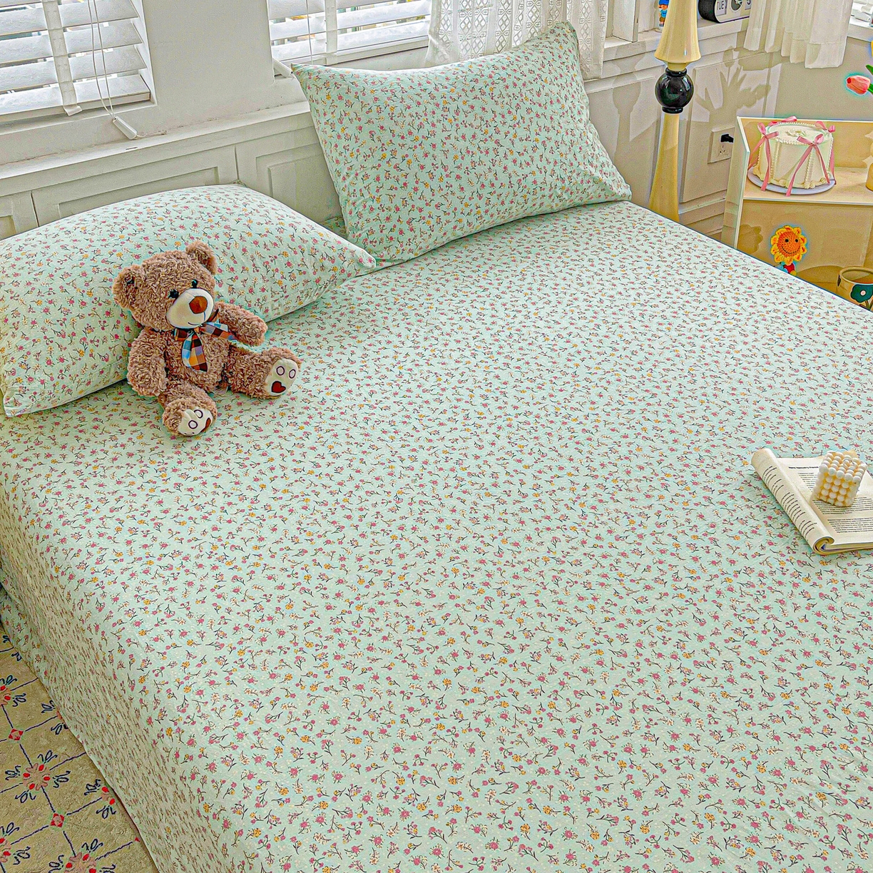 91家纺网 家纺一手货源 找家纺 温眠家纺 2026新款古法水洗棉加厚高克重双层纱单床单床单单件单品床单 绮梦花间