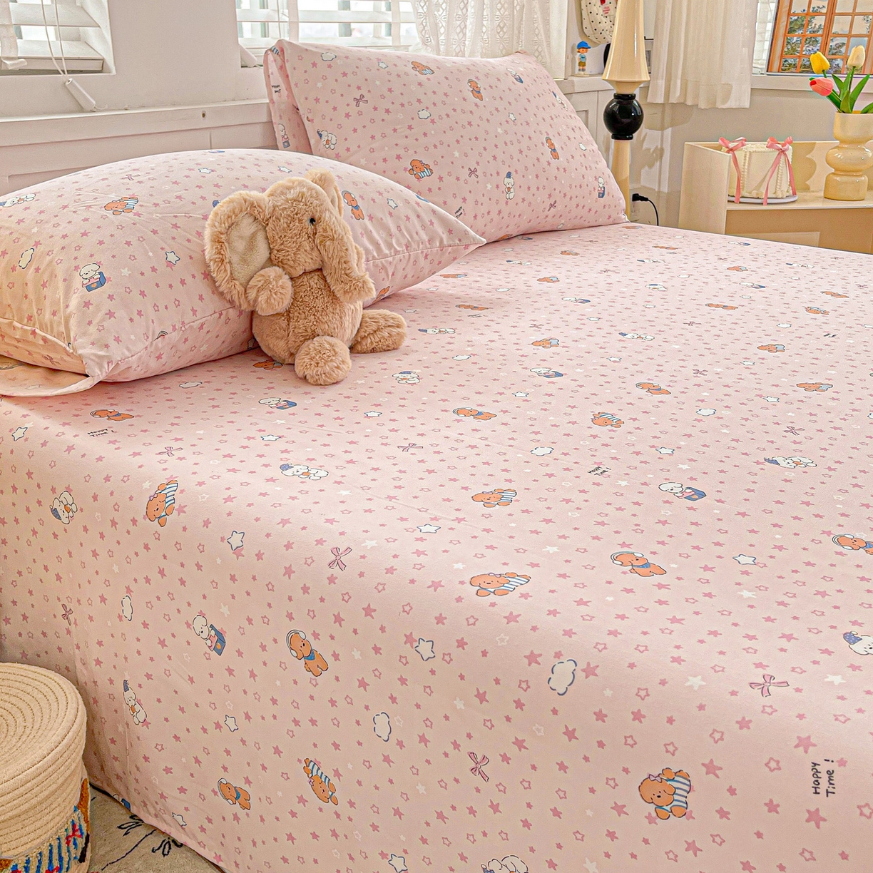 91家纺网 家纺一手货源 找家纺 温眠家纺 2026新款古法水洗棉加厚高克重双层纱单床单床单单件单品床单 汪星人