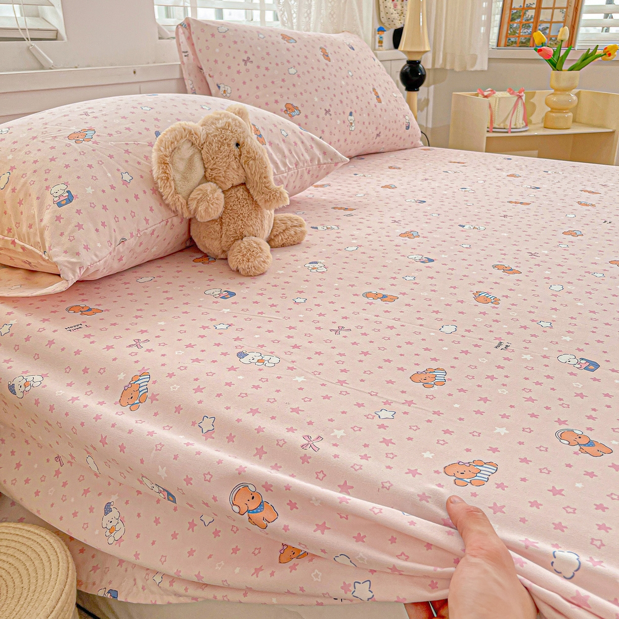 91家纺网 家纺一手货源 找家纺 温眠家纺 2026新款古法水洗棉加厚高克重双层纱单床单床单单件单品床单 汪星人