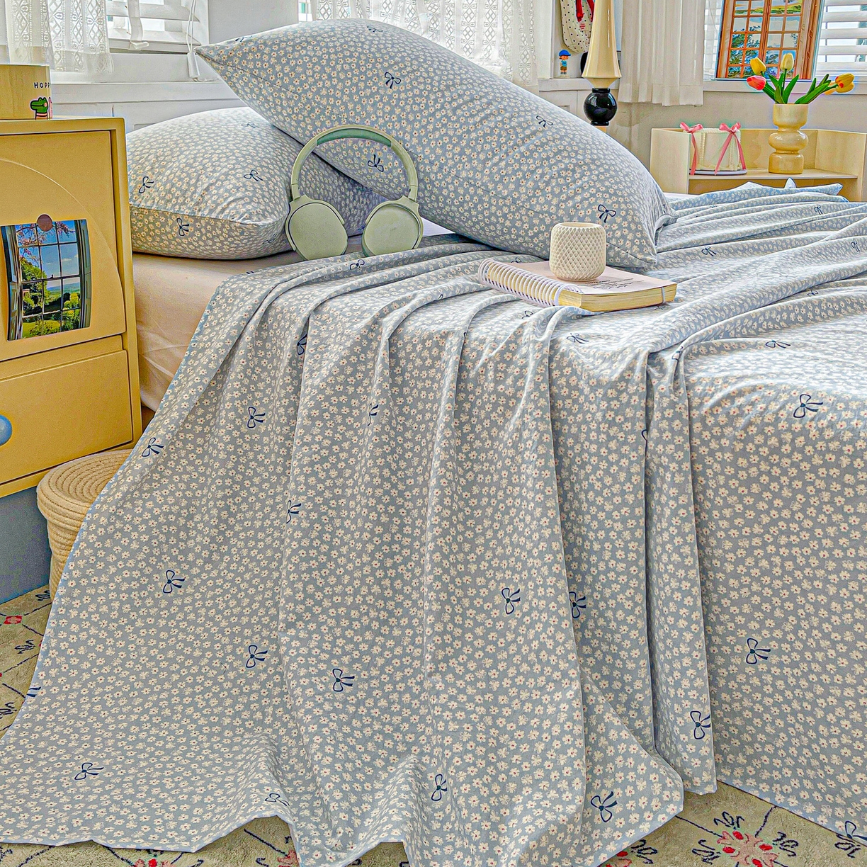 91家纺网 家纺一手货源 找家纺 温眠家纺 2026新款古法水洗棉加厚高克重双层纱单床单床单单件单品床单 素影