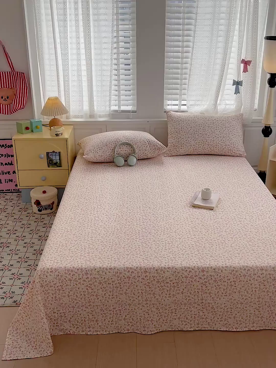 91家纺网 家纺一手货源 找家纺 温眠家纺 2026新款古法水洗棉加厚高克重双层纱单床单床单单件单品床单 云间花述