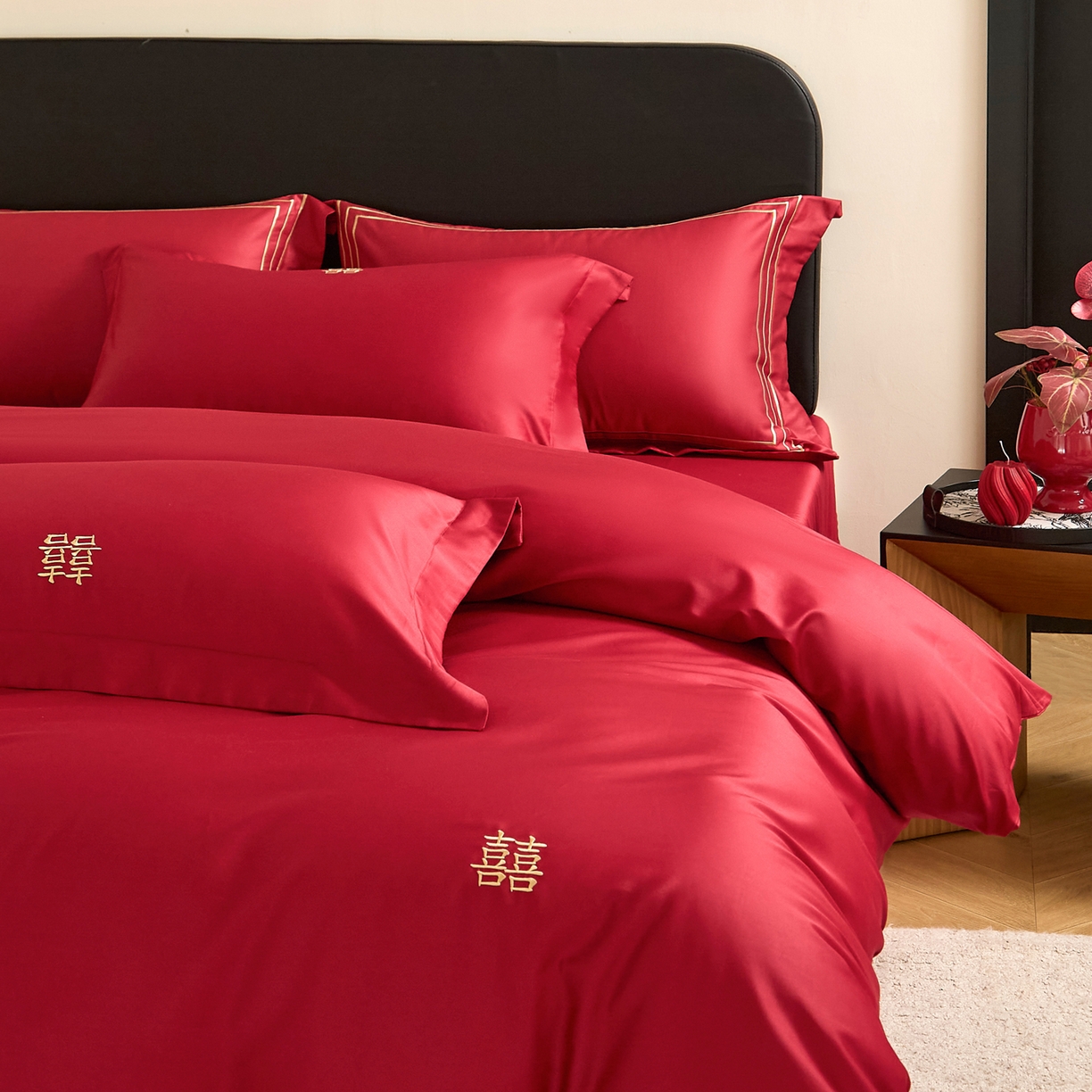 91家纺网 家纺一手货源 找家纺 （总）ONE TWO ONE 121 2025新款100S长绒棉贡缎数码印花四件套-素笺花影【提供买家秀】 【会员-20】 平台控价券后不得低于368/388元