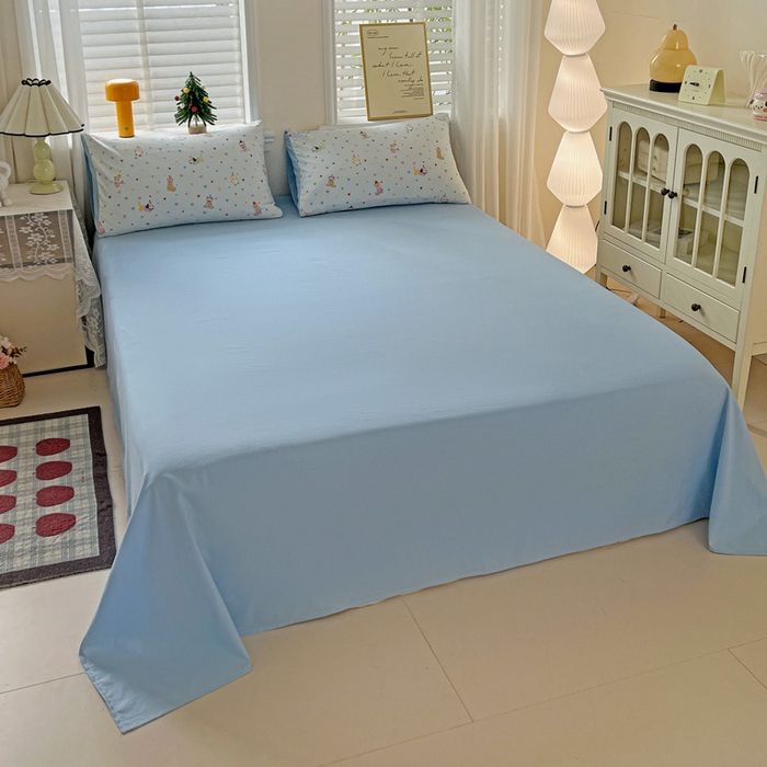 91家纺网 家纺一手货源 找家纺 温眠家纺 2026新款A类古法水洗仿棉云感棉加厚四件套 爱心小狗