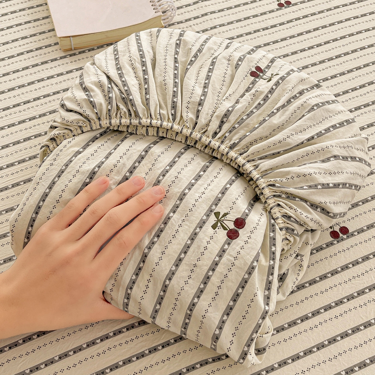 91家纺网 家纺一手货源 找家纺 （总）温眠家纺 2026新款古法水洗棉加厚高克重双层纱单床笠床笠单件单品床笠