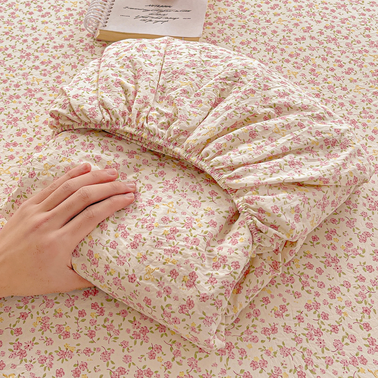 91家纺网 家纺一手货源 找家纺 （总）温眠家纺 2026新款古法水洗棉加厚高克重双层纱单床笠床笠单件单品床笠