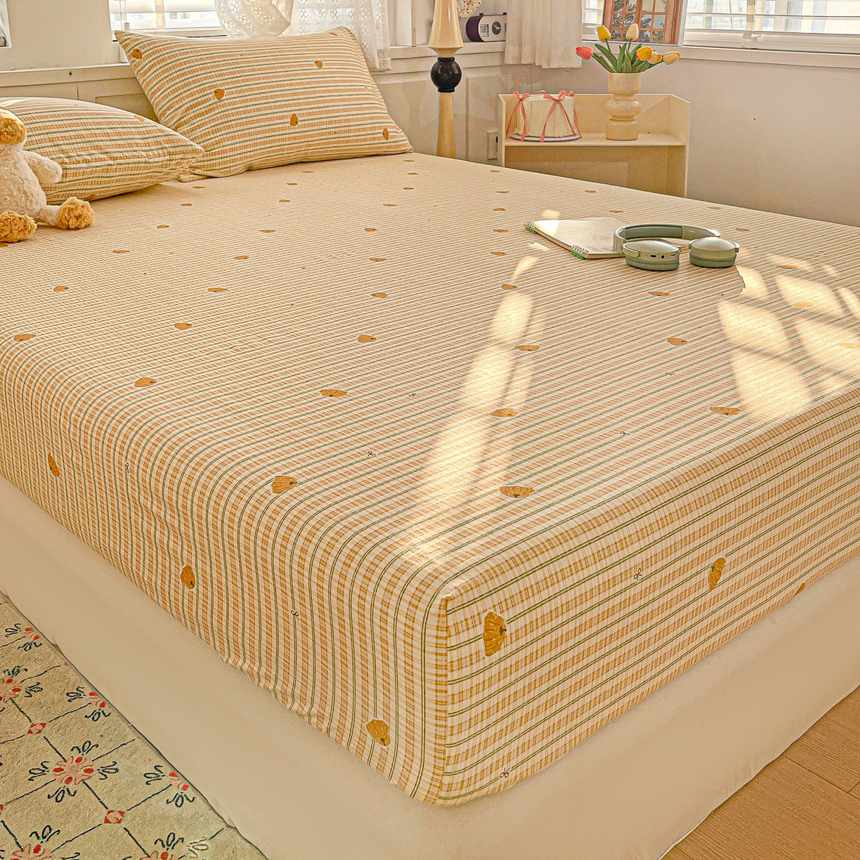 91家纺网 家纺一手货源 找家纺 （总）温眠家纺 2026新款古法水洗棉加厚高克重双层纱单床笠床笠单件单品床笠