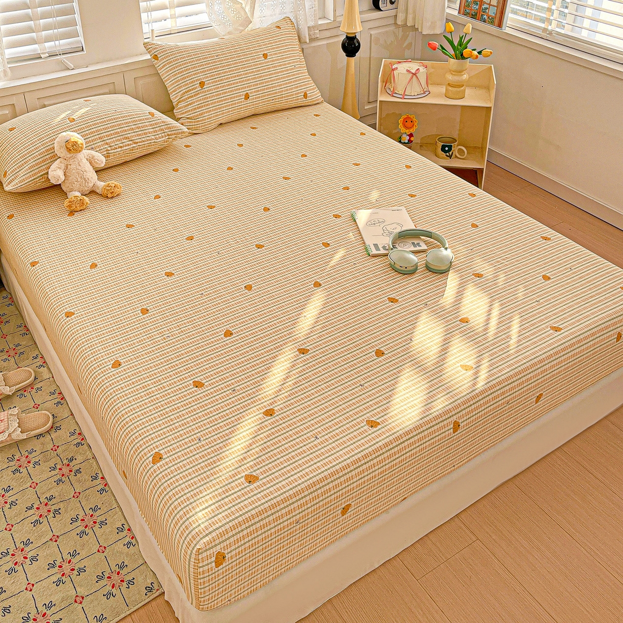 91家纺网 家纺一手货源 找家纺 （总）温眠家纺 2026新款古法水洗棉加厚高克重双层纱单床笠床笠单件单品床笠