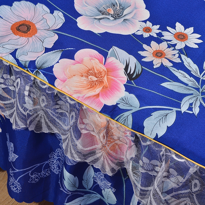 91家纺网 家纺一手货源 找家纺 （总）小雨家纺 2026新款亲肤芦荟棉外贸蕾丝花边床裙