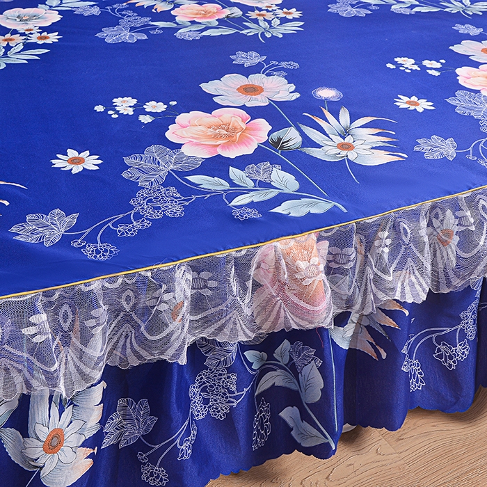 91家纺网 家纺一手货源 找家纺 （总）小雨家纺 2026新款亲肤芦荟棉外贸蕾丝花边床裙