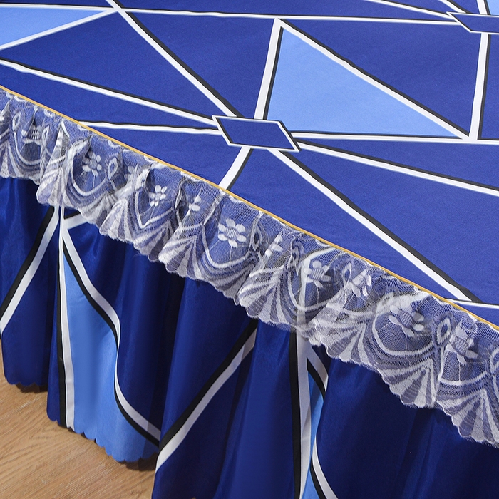 91家纺网 家纺一手货源 找家纺 小雨家纺 2026新款亲肤芦荟棉外贸蕾丝花边床裙 简约沙龙