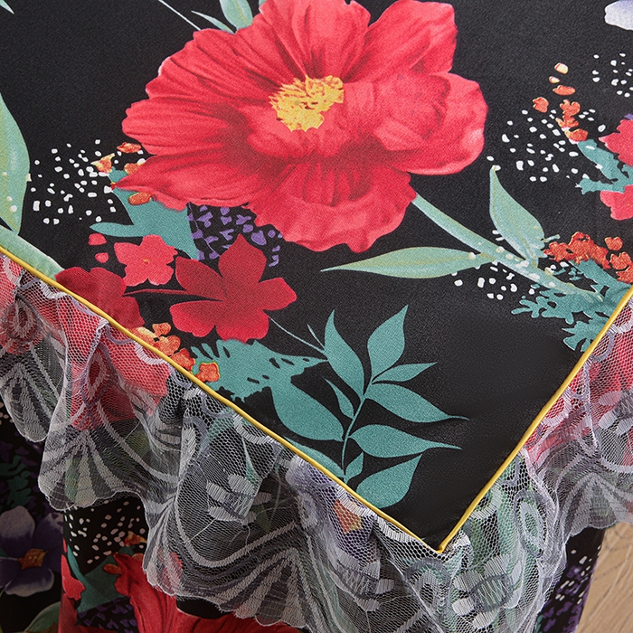 91家纺网 家纺一手货源 找家纺 小雨家纺 2026新款亲肤芦荟棉外贸蕾丝花边床裙 知己