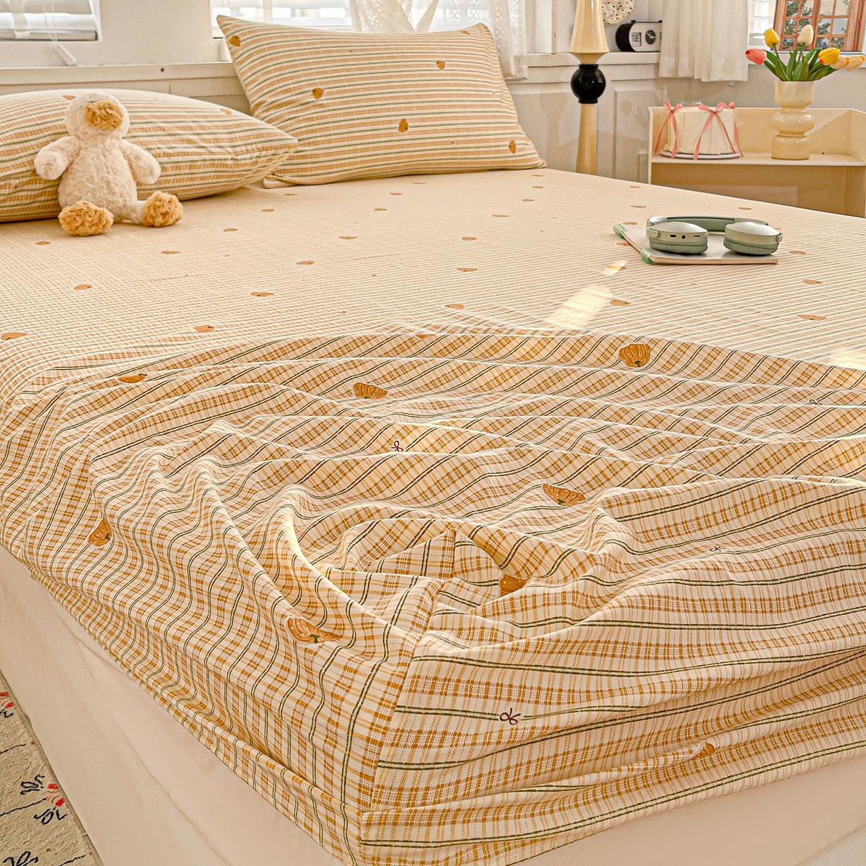 91家纺网 家纺一手货源 找家纺 （总）温眠家纺 2026新款古法水洗棉加厚高克重双层纱单床笠床笠单件单品床笠