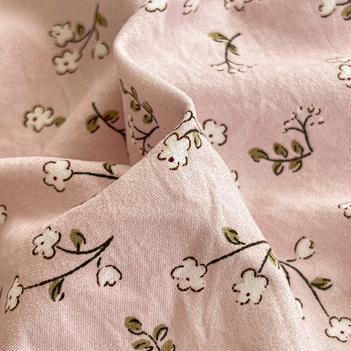 91家纺网 家纺一手货源 找家纺 温眠家纺 2026新款古法水洗棉加厚高克重双层纱单床笠床笠单件单品床笠 花韵