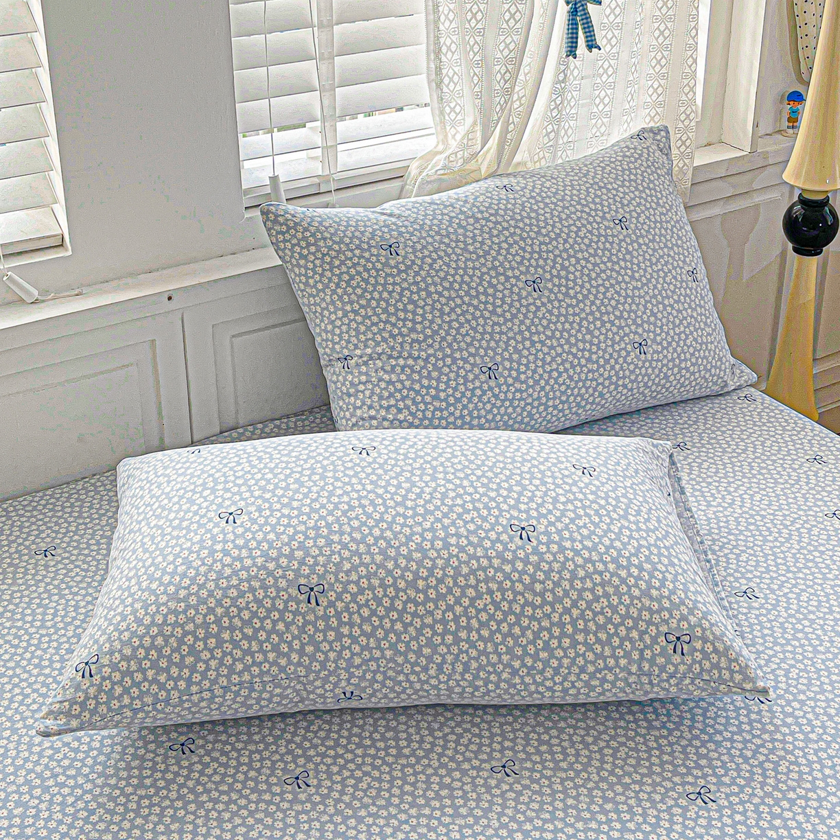 91家纺网 家纺一手货源 找家纺 温眠家纺 2026新款古法水洗棉加厚高克重双层纱单床笠床笠单件单品床笠 素影