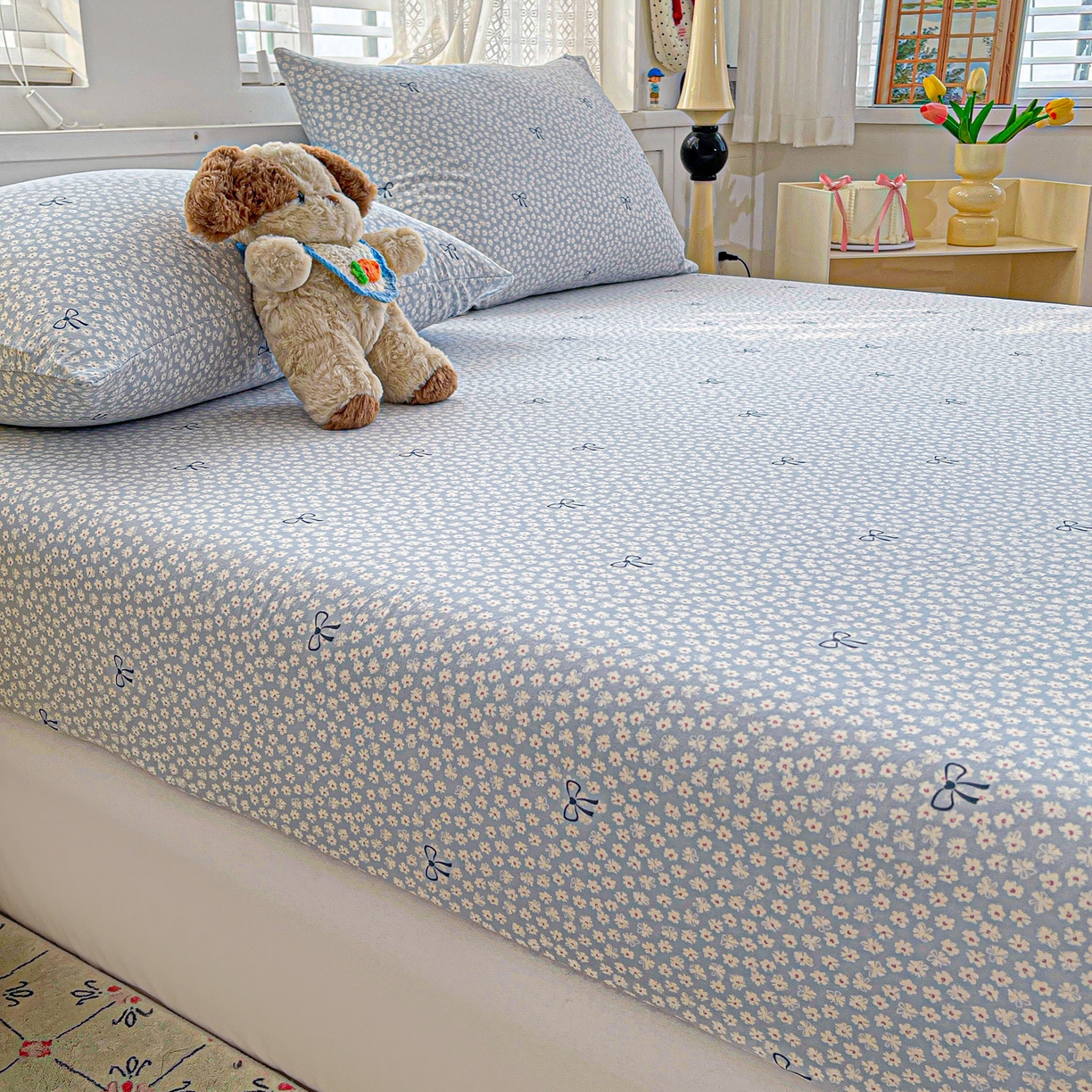 91家纺网 家纺一手货源 找家纺 温眠家纺 2026新款古法水洗棉加厚高克重双层纱单床笠床笠单件单品床笠 素影