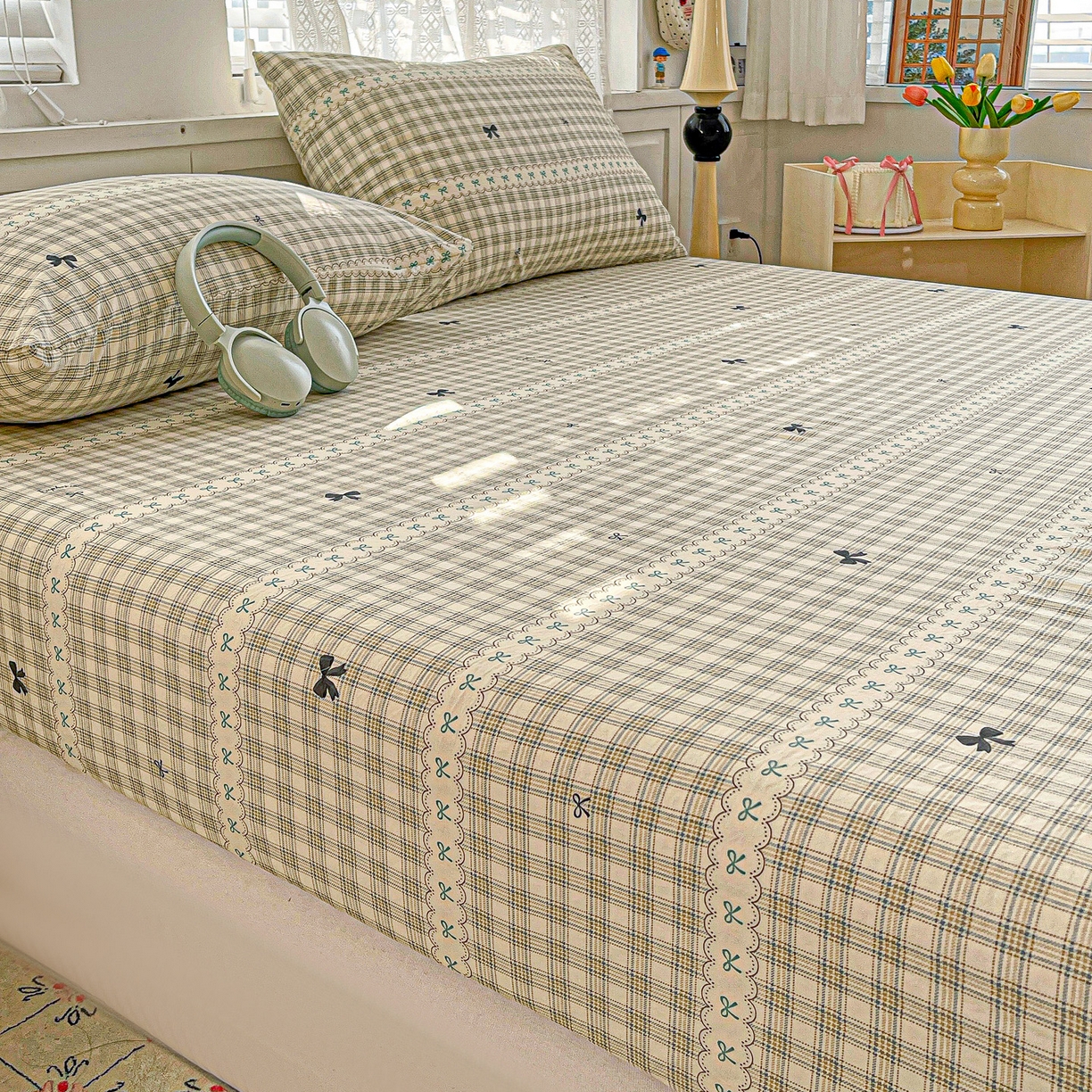 91家纺网 家纺一手货源 找家纺 温眠家纺 2026新款古法水洗棉加厚高克重双层纱单床笠床笠单件单品床笠 织梦