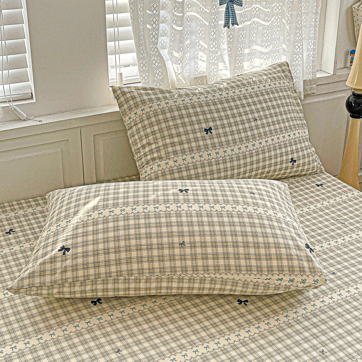 91家纺网 家纺一手货源 找家纺 温眠家纺 2026新款古法水洗棉加厚高克重双层纱单床笠床笠单件单品床笠 织梦