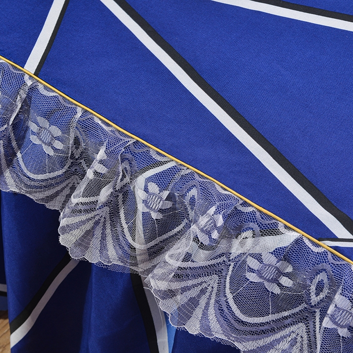 91家纺网 家纺一手货源 找家纺 小雨家纺 2026新款亲肤芦荟棉外贸蕾丝花边床裙 简约沙龙