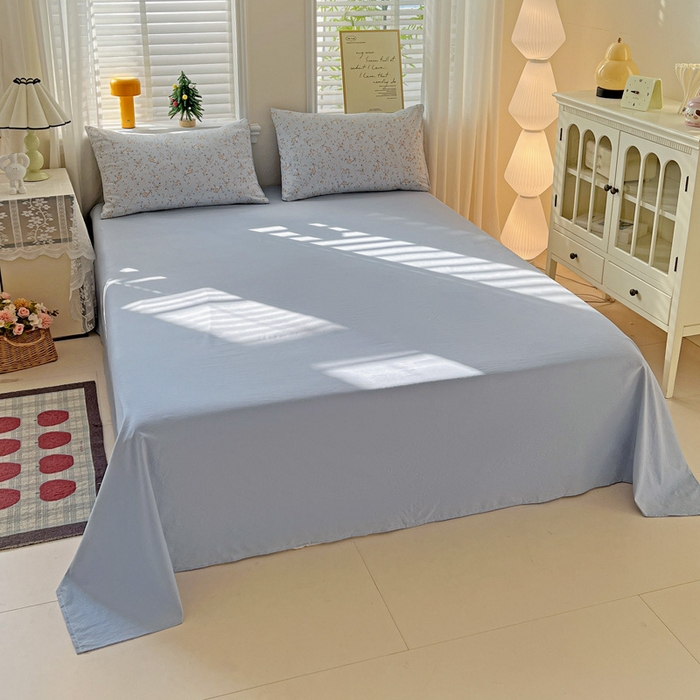 91家纺网 家纺一手货源 找家纺 温眠家纺 2026新款A类古法水洗仿棉云感棉加厚四件套 海棠碎影