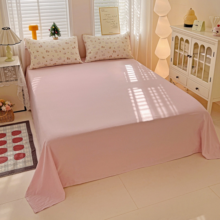 91家纺网 家纺一手货源 找家纺 温眠家纺 2026新款A类古法水洗仿棉云感棉加厚四件套 花园小狗