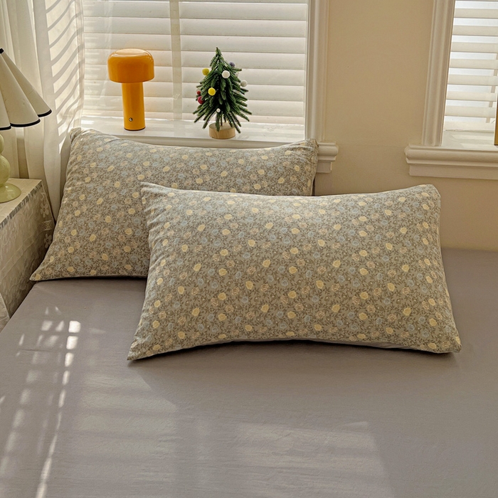 91家纺网 家纺一手货源 找家纺 温眠家纺 2026新款A类古法水洗仿棉云感棉加厚四件套 花悦梦境