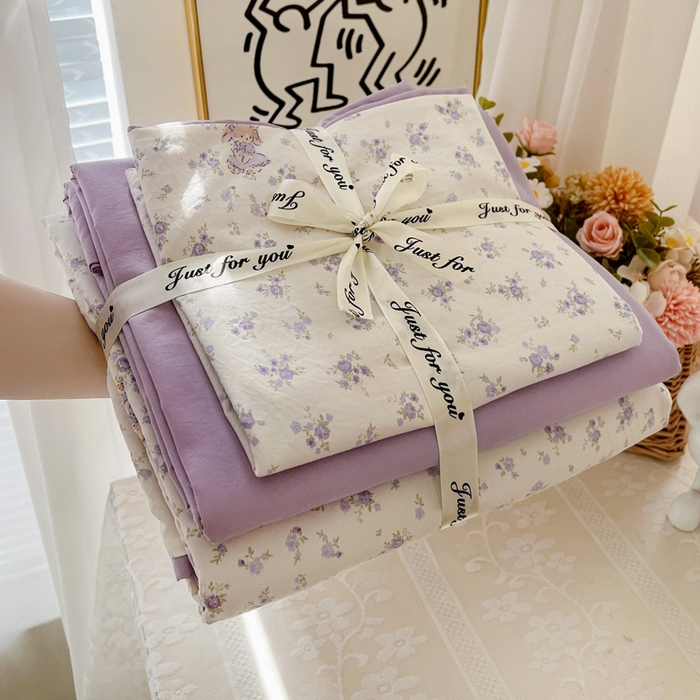 91家纺网 家纺一手货源 找家纺 温眠家纺 2026新款A类古法水洗仿棉云感棉加厚四件套 兔子小姐