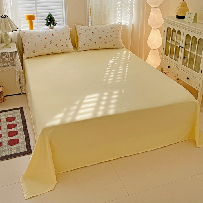 91家纺网 家纺一手货源 找家纺 温眠家纺 2026新款A类古法水洗仿棉云感棉加厚四件套 星星人