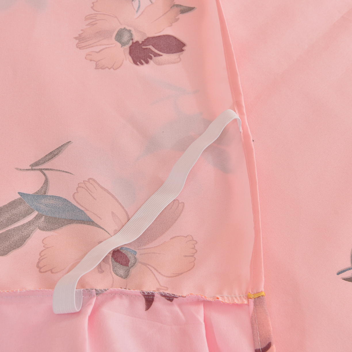 91家纺网 家纺一手货源 找家纺 小雨家纺 2026新款双层花边芦荟棉跨境芦荟棉床裙三件套 争奇斗艳-粉