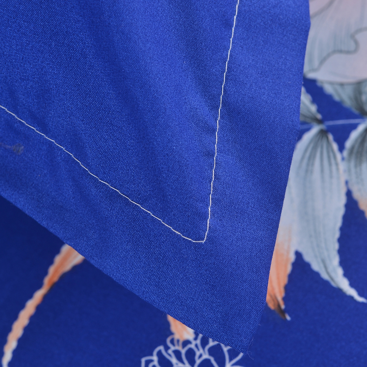 91家纺网 家纺一手货源 找家纺 小雨家纺 2026新款双层花边芦荟棉跨境芦荟棉床裙三件套 百花齐放蓝