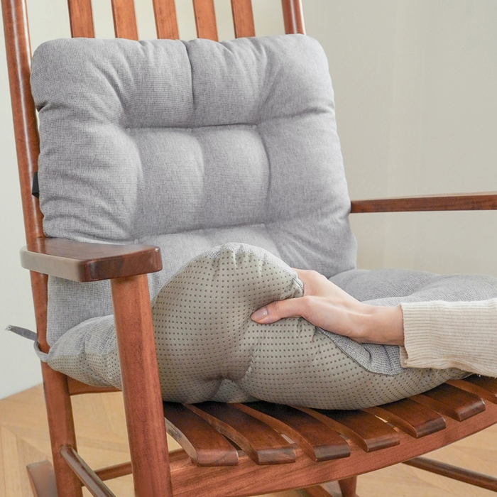 91家纺网 家纺一手货源 找家纺 囍莱家纺 2026新款棉麻防滑连体坐垫 浅灰