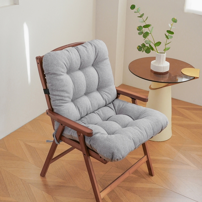 91家纺网 家纺一手货源 找家纺 囍莱家纺 2026新款棉麻防滑连体坐垫 浅灰