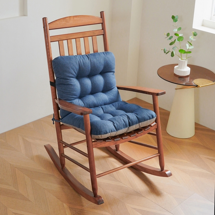 91家纺网 家纺一手货源 找家纺 囍莱家纺 2026新款棉麻防滑连体坐垫 海军蓝