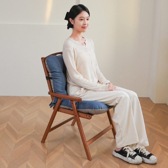 91家纺网 家纺一手货源 找家纺 囍莱家纺 2026新款棉麻防滑连体坐垫 海军蓝