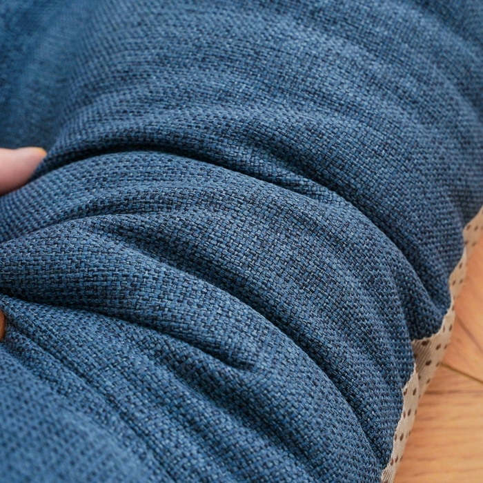 91家纺网 家纺一手货源 找家纺 囍莱家纺 2026新款棉麻防滑连体坐垫 海军蓝