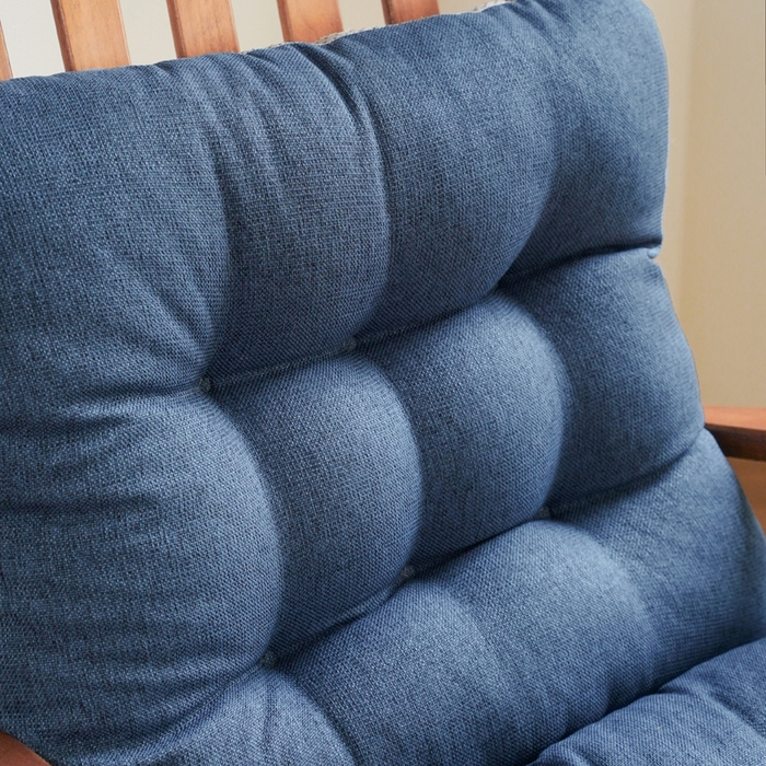 91家纺网 家纺一手货源 找家纺 囍莱家纺 2026新款棉麻防滑连体坐垫 海军蓝