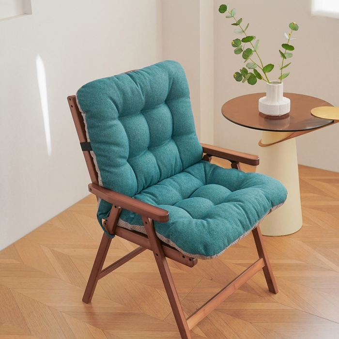 囍莱家纺 2026新款棉麻防滑连体坐垫 绿色